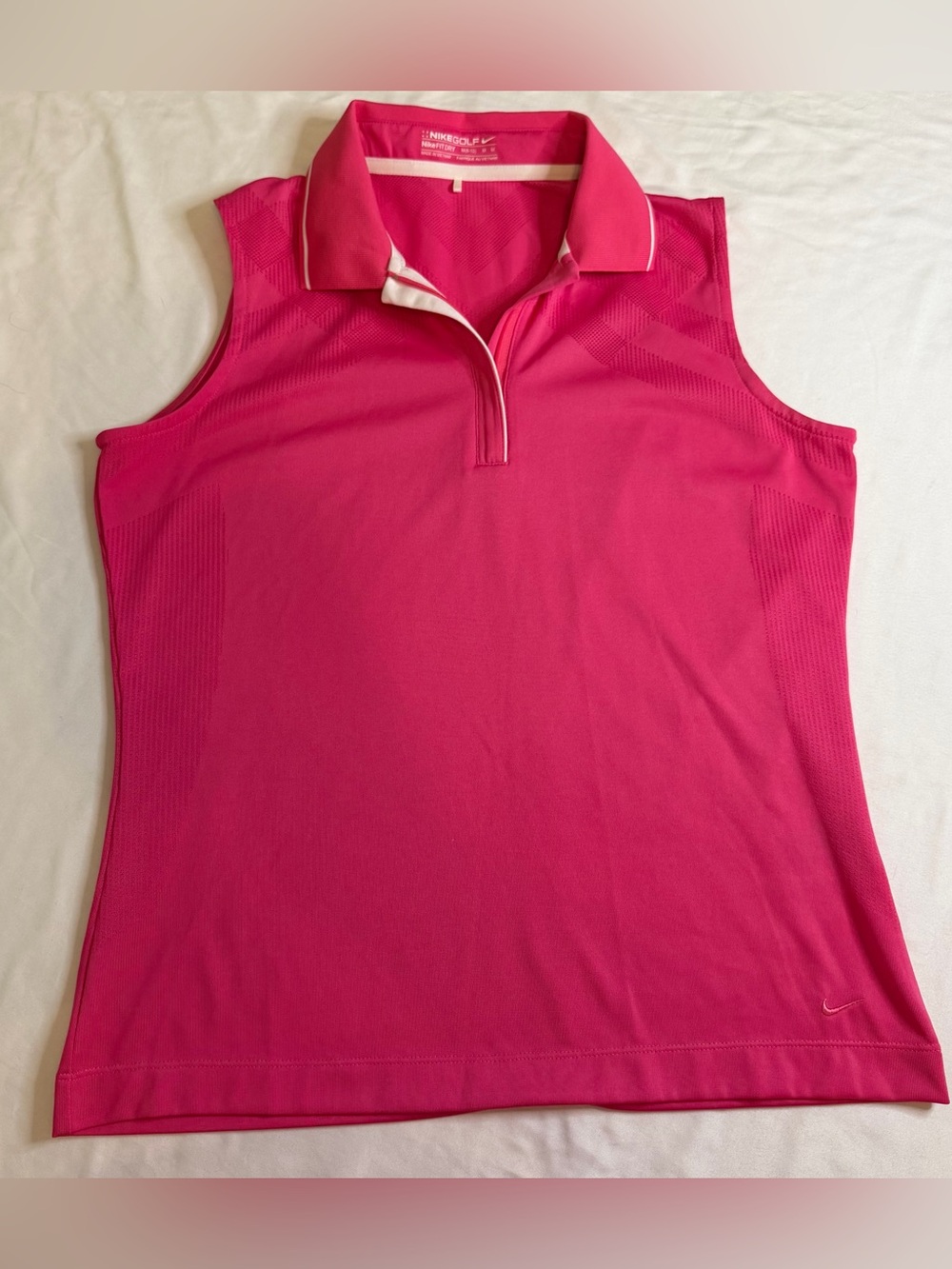 Nike Golf Women’s FIT DRY Athletic Preppy Sleeveless Polo Pink Size Medium 8–10